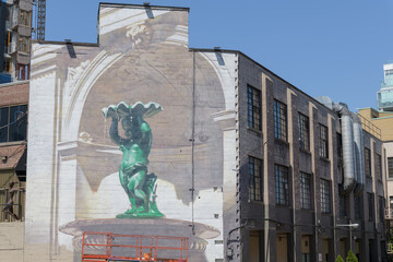 Naklejka premium attractive trompe l'oeil mural at 314 Davenport, in the 