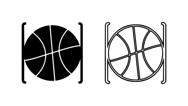 Minimalist Basketball Icon Set With Brackets