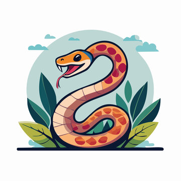 Cute Cartoon Snake Illustration