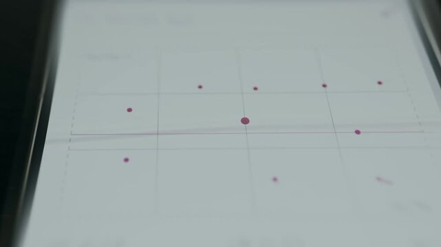 Red dots on the grid representing data points