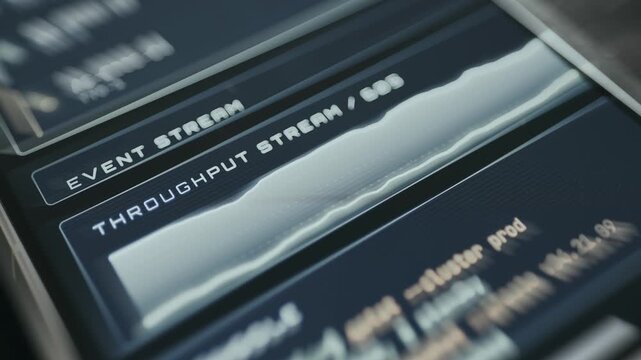 Throughput Stream section displaying the speed of incoming and outgoing data