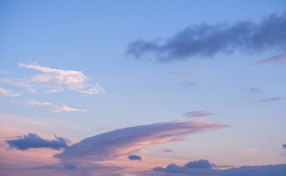 Colorful evening sky with clouds panorama background