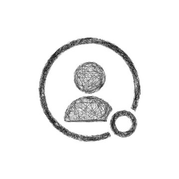 Sketch monochrome offline users icon design