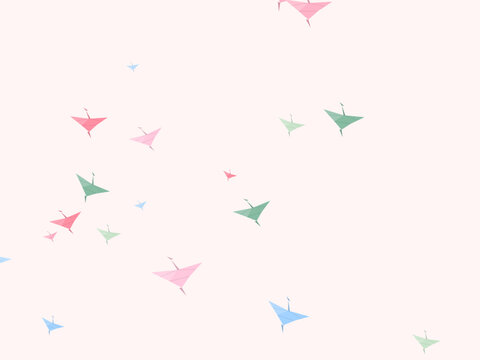Japanese Origami Cranes Elegant Pattern Design