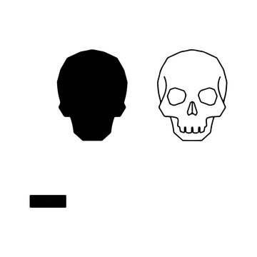 Minimalist Skull Silhouette And Line Art Icons