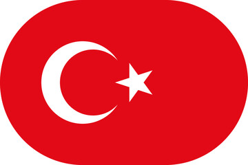 Obraz premium Turkey flag symbolizing national pride, identity, heritage, patriotism and authority. Vector flag in flat oval design