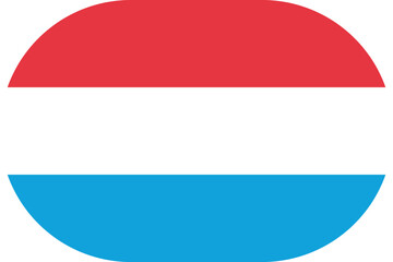 Fototapeta premium Luxembourg flag symbolizing national pride, identity, heritage, patriotism and authority. Vector flag in flat oval design