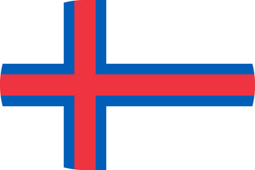 Obraz premium Faroe Islands flag. Autonomous Danish territory, North Atlantic archipelago. Rugged cliffs, green pastures, puffins.. Vector flag in flat oval design
