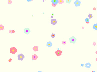 Obraz premium Colorful Flower Field Simple Floral Pattern Background