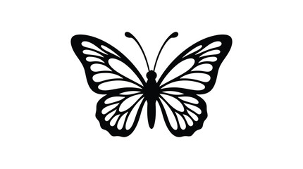 Fototapeta premium butterfly silhouette with intricate wing patterns
