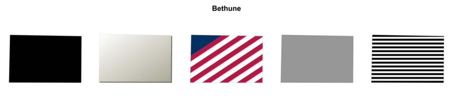 Bethune (Colorado) blank outline map set
