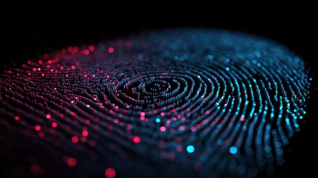 Digital fingerprint verification with abstract glow in a secure enterprise setting