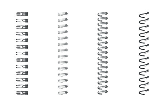 Spiral binding coil for notebook vector collection