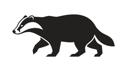 Badger silhouette on a white background black animal profile © Imagevector