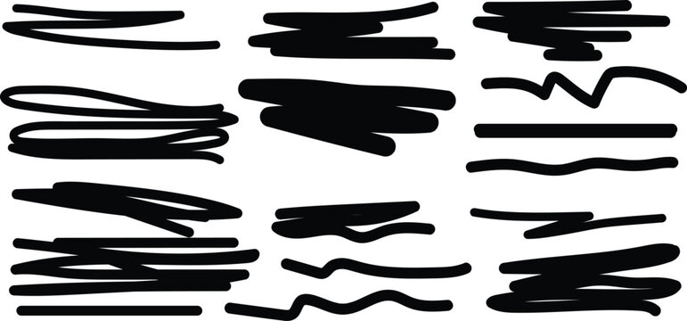 Black scribble lines on white background