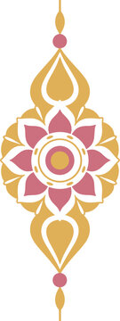 Thai Traditional Floral Ornament Design vector illustration