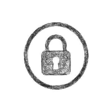 Sketch black and white ssl lock icon design