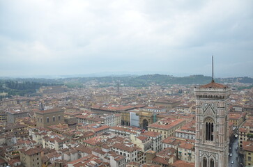Obraz premium Panoramic Aerial View of Florence Skyline with Giotto Bell Tower, Italy