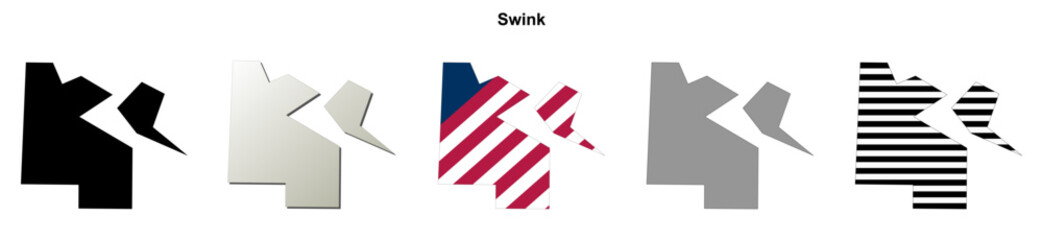 Fototapeta premium Swink (Colorado) blank outline map set