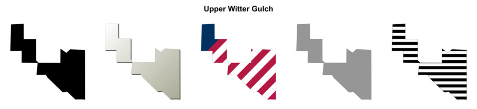 Upper Witter Gulch (Colorado) blank outline map set
