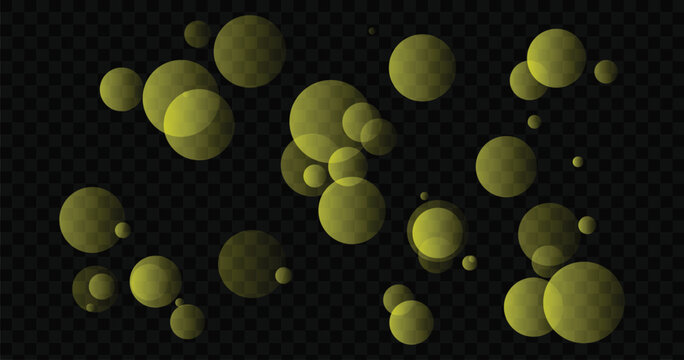 Yellow circles of various sizes on a transparent background with a subtle checkered pattern