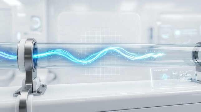 Scientific laboratory illustrating electrical prototype testing with measurement panels and innovative coils