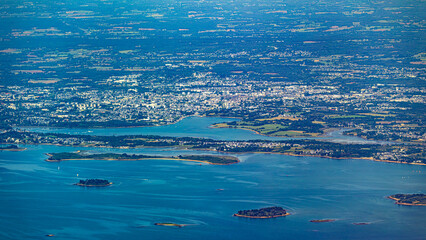 Morbihan Gulf from sky in french brittany morbihan in atlantic ocean © Olivier