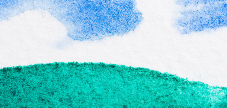 Teal and Blue Watercolor Copy Space Background