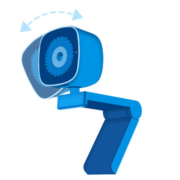 security camera on white background with tilting 