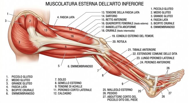 muscoli arto inferiore umano