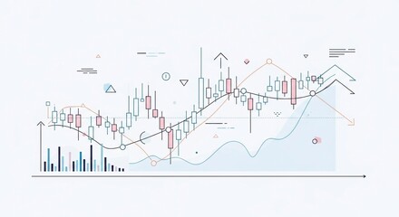 Naklejka premium Stock Market Growth and Progress Graph.