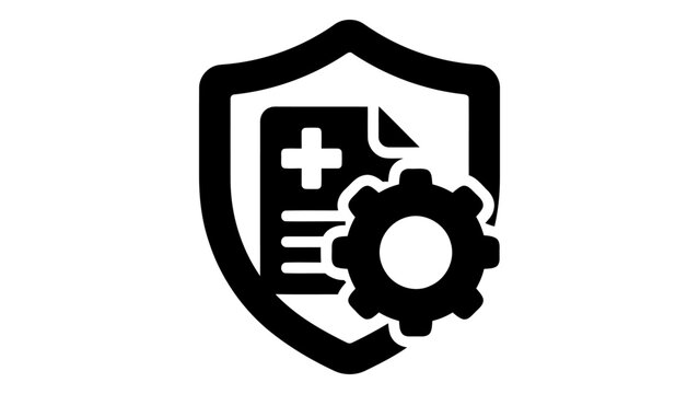 Claim processing icon, representing insurance workflow automation, healthcare claims, and policy management systems