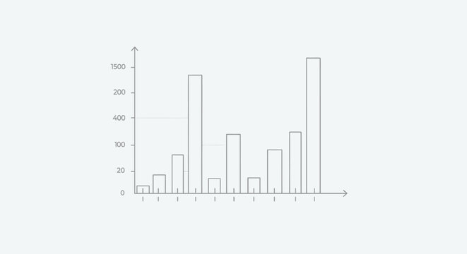 Minimalist Bar Chart Outline for Data Analysis and Business Statistics. Modern Infographic Graph for Reports and Presentations.