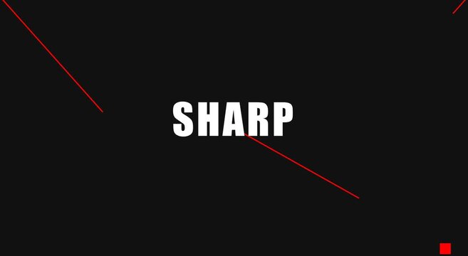 Sharp typography motion with dynamic red geometric lines animation