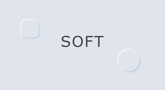 Soft neumorphism ui animation background, with minimalist geometric shapes