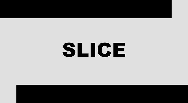 Slice typography motion with minimalist animation black and white