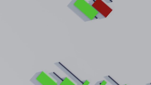 3D Candlestick Chart Dynamic Camera Angle Seamless Loop Animation 4K