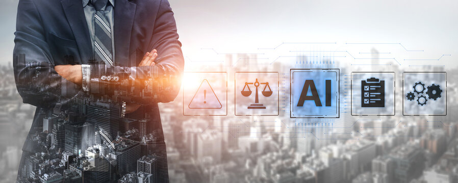 Concept of Artificial Intelligence in legal and regulatory technology. AI systems are used for risk management, process automation, and ensuring compliance with laws and policies. Fermion