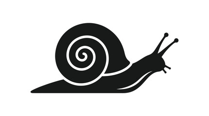 snail silhouette with spiral shell on white background © Imagevector