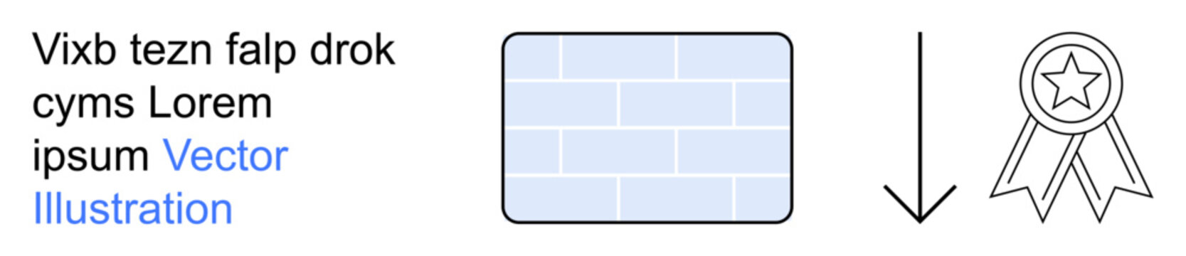 Business strategy, construction challenges, quality assurance, motivation, achievement, problem-solving. Brick wall, arrow pointing down ribbon with star. Construction challenges and quality