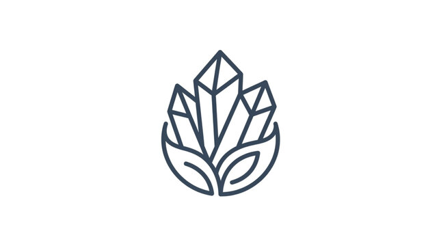 Abstract crystal and leaf logo design element.