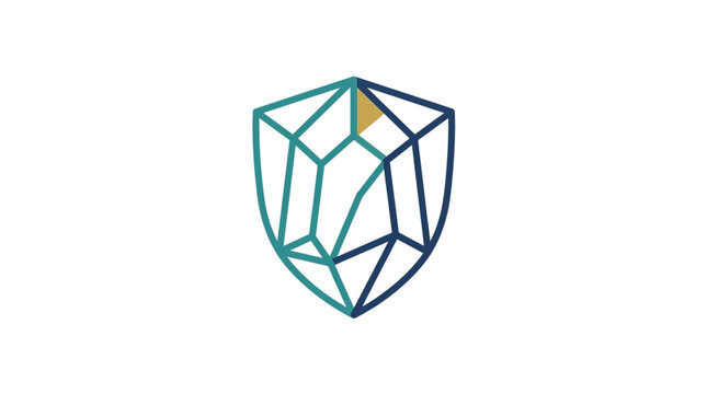 Abstract Geometric Shield Emblem Design.