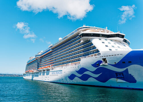 Royal Princess Cruise Ship Berthed at the Port of San Diego B Street Cruise Terminal