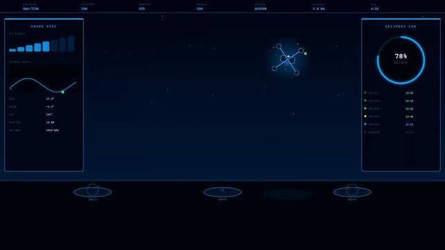 This immersive digital interface displays advanced smart container tracking data for efficient logistics management and global supply chain optimization within a futuristic control center.