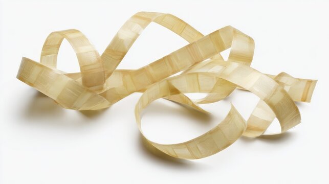 Abstract light wood shavings against white background for creative design