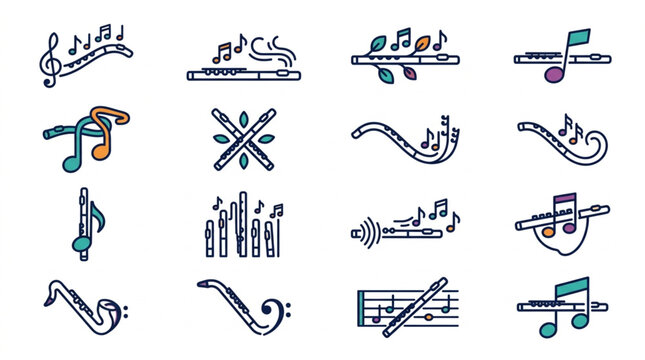 Collection of Hand Drawn Musical Notes and Symbols.