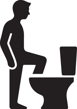 nocturia, prostatitis icon. Black icon silhouette vector