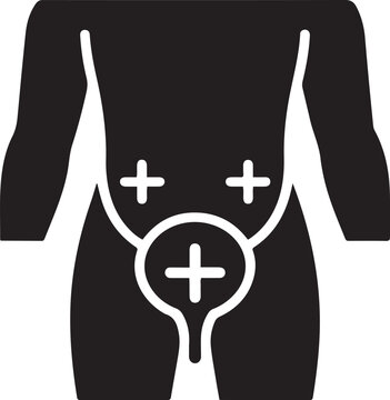 nocturia, prostatitis icon. Black icon silhouette vector