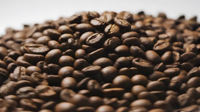 Closeup Macro Shot of Roasted Coffee Beans Pile 4.