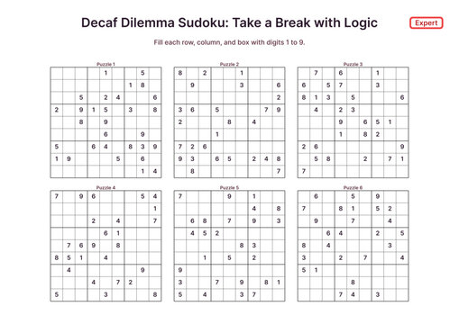 Decaf Dilemma Sudoku: Take a Break with Logic